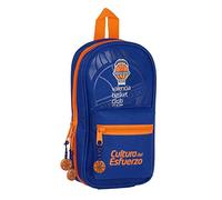 Safta Valencia Basket-Kulturbeutel, 4 Stück, 120 x 50 x 230 mm, Blau/orange, 125xx95 mm, Federmäppchen Rucksack