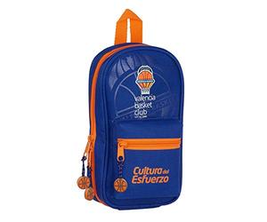 Safta Valencia Basket-Kulturbeutel, 4 Stück, 120 x 50 x 230 mm, Blau/orange, 125xx95 mm, Federmäppchen Rucksack