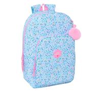 Safta VMB PARAÍSO Schulrucksack, anpassbar an Kinderwagen, ideal für Kinder verschiedener Altersgruppen, bequem und vielseitig, Qualität und Widerstandsfähigkeit, Hellblau/Hellrosa, M, Casual