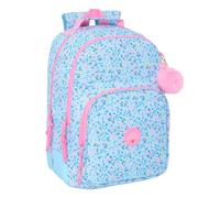 safta VMB PARAÍSO Schulrucksack für Kinder, ideal für Kinder verschiedener Altersgruppen, bequem und vielseitig, Qualität und Widerstandsfähigkeit, 32 x 15 x 42 cm, Hellblau/Hellrosa, M, Casual