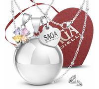 SAGA GIOIELLI Halskette Engelsrufer Schwangerschaft Anhänger Engelsrufer Schwangerschaft, Geschenkideen für schwangere Frauen als Glücksbringer, Geschenk für werdende Mutter, m, Edelstahl, 0 Stk