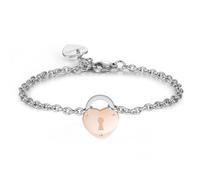 S'Agapõ Damen-Armband aus Stahl mit Herz-Symbol | Kollektion Lockme - SLM12, 185mm, Edelstahl
