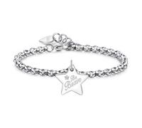 S'Agapõ Damen-Armband aus Stahl mit Stern-Symbol | Kollektion Be My Always - SBM35, 185mm, Edelstahl, Kristall