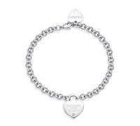 S'Agapõ Damen-Armband aus Stahl und Kristallen mit Herz-Symbol | Kollektion Be My Always - SBM78