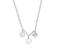 S'Agapõ Damen-Halskette aus Stahl | Kollektion Happy - SHAR04, 440mm, Edelstahl, Kristall