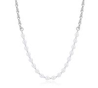 S'Agapõ Damen-Halskette, Halskette aus Stahl und Perlen | Kollektion Chunky - SHK63