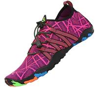 SAGUARO Badeschuhe Damen Herren Wasserschuhe Schwimmschuhe Schnelltrocken Aquaschuhe Strandschuhe Leicht Neoprenschuhe Surfschuhe rutschfeste Tauchschuhe Wassersportschuhe Stil 2:Rosa Gr.35 EU