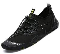SAGUARO Badeschuhe Damen Herren Wasserschuhe Schwimmschuhe Schnelltrocken Aquaschuhe Strandschuhe Leicht Neoprenschuhe Surfschuhe rutschfeste Tauchschuhe Wassersportschuhe Schwarz B Gr.42 EU
