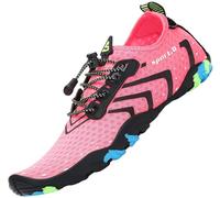 SAGUARO Badeschuhe Damen Herren Wasserschuhe Schwimmschuhe Schnelltrocken Aquaschuhe Strandschuhe Leicht Neoprenschuhe Surfschuhe rutschfeste Tauchschuhe Wassersportschuhe Stil 1: Pink Gr.35 EU