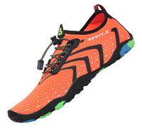 SAGUARO Badeschuhe Damen Herren Wasserschuhe Schwimmschuhe Schnelltrocken Aquaschuhe Strandschuhe Leicht Neoprenschuhe Surfschuhe rutschfeste Tauchschuhe Wassersportschuhe Stil 3:Orange Gr.43 EU