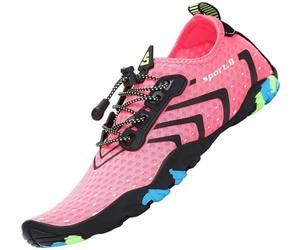 SAGUARO Badeschuhe Damen Herren Wasserschuhe Schwimmschuhe Schnelltrocken Aquaschuhe Strandschuhe Leicht Neoprenschuhe Surfschuhe rutschfeste Tauchschuhe Wassersportschuhe Stil 1: Pink Gr.35 EU
