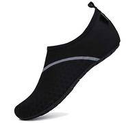SAGUARO Badeschuhe für Herren & Damen | Leichte & rutschfeste Schwimmschuhe | Atmungsaktiv & Schnell Trocknende Wasserschuhe für Wassersport, Schwarz 46/47EU