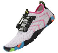 SAGUARO Badeschuhe Herren Wasserschuhe Damen Barfuss Schuhe Sport Schwimmschuhe Barfußschuhe Gegen Seeigel Aquaschuhe rutschfest Strandschuhe Leicht Neoprenschuhe Barfussschuhe Hellrosa, Gr.35