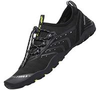 SAGUARO Badeschuhe Herren Wasserschuhe Damen Barfuss Schuhe Sport Schwimmschuhe Barfußschuhe Gegen Seeigel Aquaschuhe rutschfest Strandschuhe Leicht Neoprenschuhe Barfussschuhe Neu 1-Schwarz, Gr.37