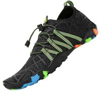 SAGUARO Badeschuhe Herren Wasserschuhe Damen Barfuss Schuhe Sport Schwimmschuhe Barfußschuhe Gegen Seeigel Aquaschuhe rutschfest Strandschuhe Leicht Neoprenschuhe Barfussschuhe Schwarz 1, Gr.45