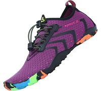 SAGUARO Badeschuhe Herren Wasserschuhe Damen Barfuss Schuhe Sport Schwimmschuhe Barfußschuhe Gegen Seeigel Aquaschuhe rutschfest Strandschuhe Leicht Neoprenschuhe Barfussschuhe Violett, Gr.35