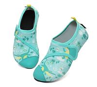 SAGUARO Badeschuhe Kinder Schnelltrocknend Aquaschuhe Mädchen Wasserschuhe Jungen Schwimmschuhe rutschfest Schwimmbad Strand Grün Gr.34/35 EU
