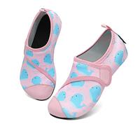 SAGUARO Badeschuhe Mädchen Aquaschuhe Kinder Schnelltrocknend Wasserschuhe Licht Weich rutschfest Schwimmbad Strandschuhe Rosa Gr.34/35 EU