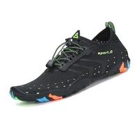 SAGUARO Badeschuhe Strandschuhe Aquaschuhe Wasserschuhe Surfschuhe Schwimmschuhe für Damen Herren Kinder, Neu-schwarz, 44 EU