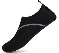 SAGUARO Badeschuhe Wasserschuhe Schwimmschuhe Strandschuhe Aquaschuhe Hausschuhe Pantoffeln Surfschuhe Neoprenschuhe für Damen Herren 030 Schwarz Gr.40/41