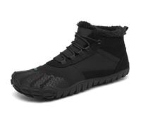 SAGUARO Barfuss Schuhe Damen Winter Barfußschuhe Damen Wasserabweisend Barfuß Winterschuhe Warm Gefüttert Winterstiefel Schwarz, Gr.36
