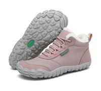 SAGUARO Barfuß-Schuhe vegan Winter-Stiefel warm & weich gefüttert Boots Rosa 0167 43