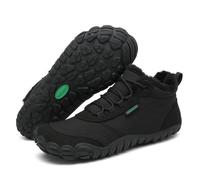 SAGUARO Barfuß-Schuhe vegan Winter-Stiefel warm & weich gefüttert Boots Schwarz 0167 37