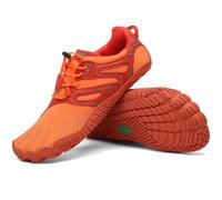 SAGUARO Barfußschuhe Damen Barfussschuhe Herren Outdoor Zehenschuhe Barefoot Shoes Mit Zero-Drop Solhe, Vitality IV - Barfußschuhe Raumfahrt Orange,Gr.38