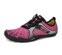 SAGUARO Barfußschuhe Damen Fitnessschuhe Herren Barfussschuhe Schnell Trocknend Traillaufschuhe rutschfest Unisex Aquaschuhe Atmungsaktiv Leicht Sommer Outdoor Wasserschuhe Temperament Pink 42 EU