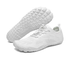 SAGUARO Barfußschuhe Herren Damen Barfussschuhe Ultraleicht Bequem Barefoot Shoes rutschfest Atmungsaktiv mit Breiter Zehenbox für Training Fitness, Gänseblümchen Weiß, 43 EU