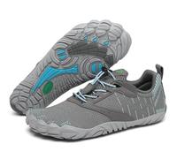 SAGUARO Barfußschuhe Herren Traillaufschuhe Damen Atmungsaktiv Fitnessschuhe Männer Outdoor Indoor Sportschuhe Wanderschuhe Leicht Schnell Trocknend Wassersportschuhe Frauen Strand Grau 44 EU