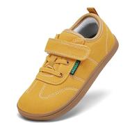 SAGUARO Barfussschuhe Kinder Barfußschuhe Hausschuhe Hallenschuhe Mädchen Barfuß Sneaker Turnschuhe Sportschuhe Atmungsaktiv Leicht Breite Kinderschuhe für Indoor & Outdoor Gelb,Gr.32