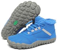 SAGUARO Barfußschuhe Kinder Winter Barfussschuhe Mädchen Jungen Barfuß Winterschuhe Warm Gefüttert Winterstiefel Leicht Rutschfest Winterboots, Will Ⅰ, Kobaltblau, 36 EU