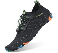 SAGUARO Damen Badeschuhe Herren Wasserschuhe Schnell Trocknend Aquaschuhe Strandschuhe rutschfeste Surfschuhe Schwimmschuhe Schwarz 40 EU