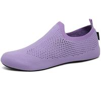SAGUARO Hausschuhe Damen Herren Leicht Hüttenschuhe Atmungsaktiv Rutschfest Flache Pantoffeln Bequem Weich Flexibel Schlappen Home Cozy Geschlossene Slippers, Lila 44/45EU