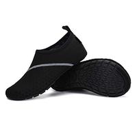 SAGUARO Hausschuhe Herren Damen Hüttenschuhe Leicht Rutschfest Pantoffeln Cozy Atmungsaktiv Sockenschuhe Home Flache Cozy Slippers, Graphitschwarz 36/37EU