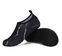 SAGUARO Hausschuhe Herren Damen Hüttenschuhe Leicht Rutschfest Pantoffeln Cozy Atmungsaktiv Sockenschuhe Home Flache Cozy Slippers, Signal Schwarz 40/41EU