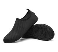 SAGUARO Hausschuhe Herren Damen Hüttenschuhe Leicht Rutschfest Pantoffeln Cozy Atmungsaktiv Sockenschuhe Home Flache Cozy Slippers, Dunkelschwarz 42/43EU