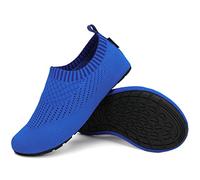 SAGUARO Hausschuhe Herren Damen Hüttenschuhe Leicht Rutschfest Pantoffeln Cozy Atmungsaktiv Sockenschuhe Home Flache Cozy Slippers, Capri Blau 46/47EU