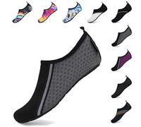 SAGUARO Herren Badeschuhe Damen Strandschuhe rutschfest Schwimmschuhe Männer Atmungsaktiv Neoprenschuhe Frauen Aqua Wassersport Sommer Hellgrau 40/41 EU