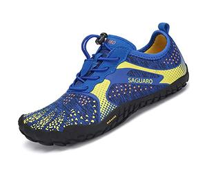 SAGUARO Kinder Aquaschuhe Jungen Traillaufschuhe Outdoor Mädchen Gymnastikschuhe Schnell Trocknend Strandschuhe Trekking Blau Gr.32
