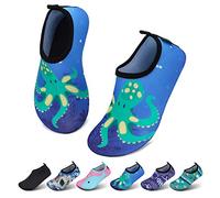 SAGUARO Kinder Badeschuhe Jungen Aquaschuhe Mädchen Schnell Trocknend Strandschuhe Atmungsaktiv Wasserschuhe Surf Yoga Neoprenschuhe,Blau Octopus,Gr.34/35 EU