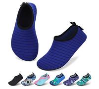 SAGUARO Kinder Badeschuhe Jungen Aquaschuhe Mädchen Schnell Trocknend Strandschuhe Atmungsaktiv Wasserschuhe Surf Yoga Neoprenschuhe,Hellblau,Gr.34/35 EU