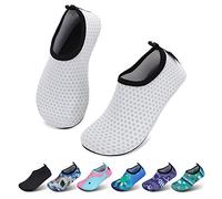 SAGUARO Kinder Badeschuhe Jungen Aquaschuhe Mädchen Schnell Trocknend Strandschuhe Atmungsaktiv Wasserschuhe Surf Yoga Neoprenschuhe,Gefleckgrau,Gr.34/35 EU