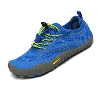 SAGUARO Kinder Barfußschuhe Jungen Aquaschuhe Mädchen Atmungsaktiv Traillaufschuhe June Outdoor Schnell Trocknend Badeschuhe Leicht, Blau 33 EU