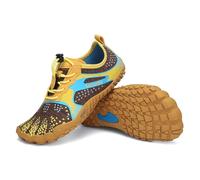 SAGUARO Kinder Barfußschuhe Jungen Badeschuhe Mädchen Trainingsschuhe Atmungsaktiv Zehenschuhe rutschfest Fitnessschuhe Gelb A Gr.30