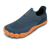 SAGUARO Knit Barfußschuhe Herren Barfussschuhe Damen Barfuß Schuhe Slip-On Barefoot Shoes Outdoor Zehenschuhe Fitnessschuhe rutschfest mit Zero Drop Sohle für Alltag,Pendeln,Walking Blau,Gr.46