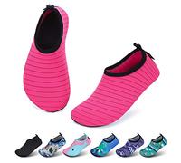 SAGUARO Mädchen Badeschuhe Kinder Aquaschuhe Jungen Schnell Trocknend Strandschuhe Atmungsaktiv Wasserschuhe Surf Yoga Neoprenschuhe,Hellrot,Gr.34/35 EU