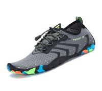 SAGUARO Schwimmschuhe Herren Damen Leicht Atmungsaktive Badeschuhe Unisex Erwachsene rutschfest Schnell Trocknend Strandschuhe Drinnen Draußen Surfschuhe, Neu Grau 36