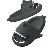 SAGUARO Shark Slides Pillow Herren Badelatschen Rutschfeste Badeschuhe Damen Strand Haifisch Schlappen Original Wolken Lustig Slippers Hai Sommer Hausschuhe Schwarz 38/39